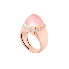 粉红石英 Pain de Sucre系列可替换宝石戒指