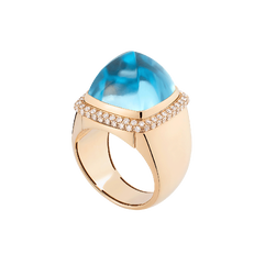 瑞士蓝托帕石 Pain de Sucre系列可替换宝石戒指