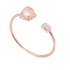 粉红石英 Pain de Sucre系列可替换宝石手环