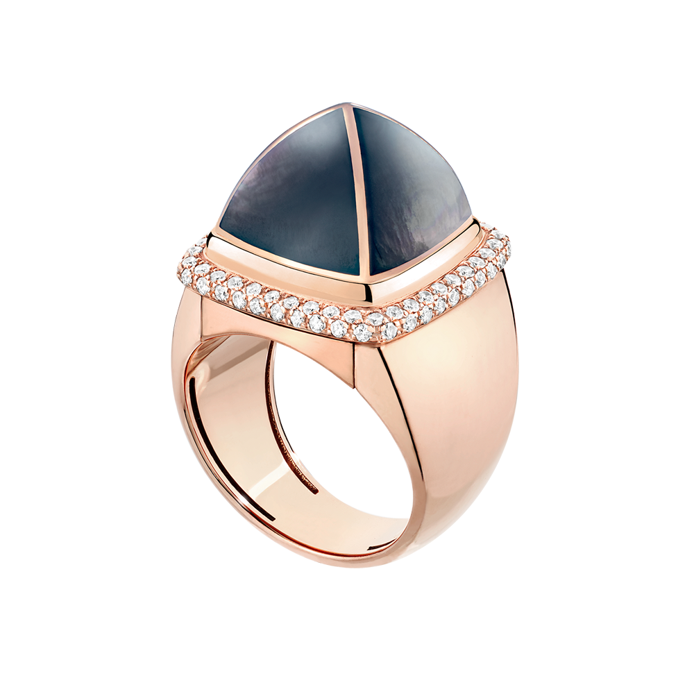 灰色珍珠母贝 Pain de Sucre系列可替换宝石戒指