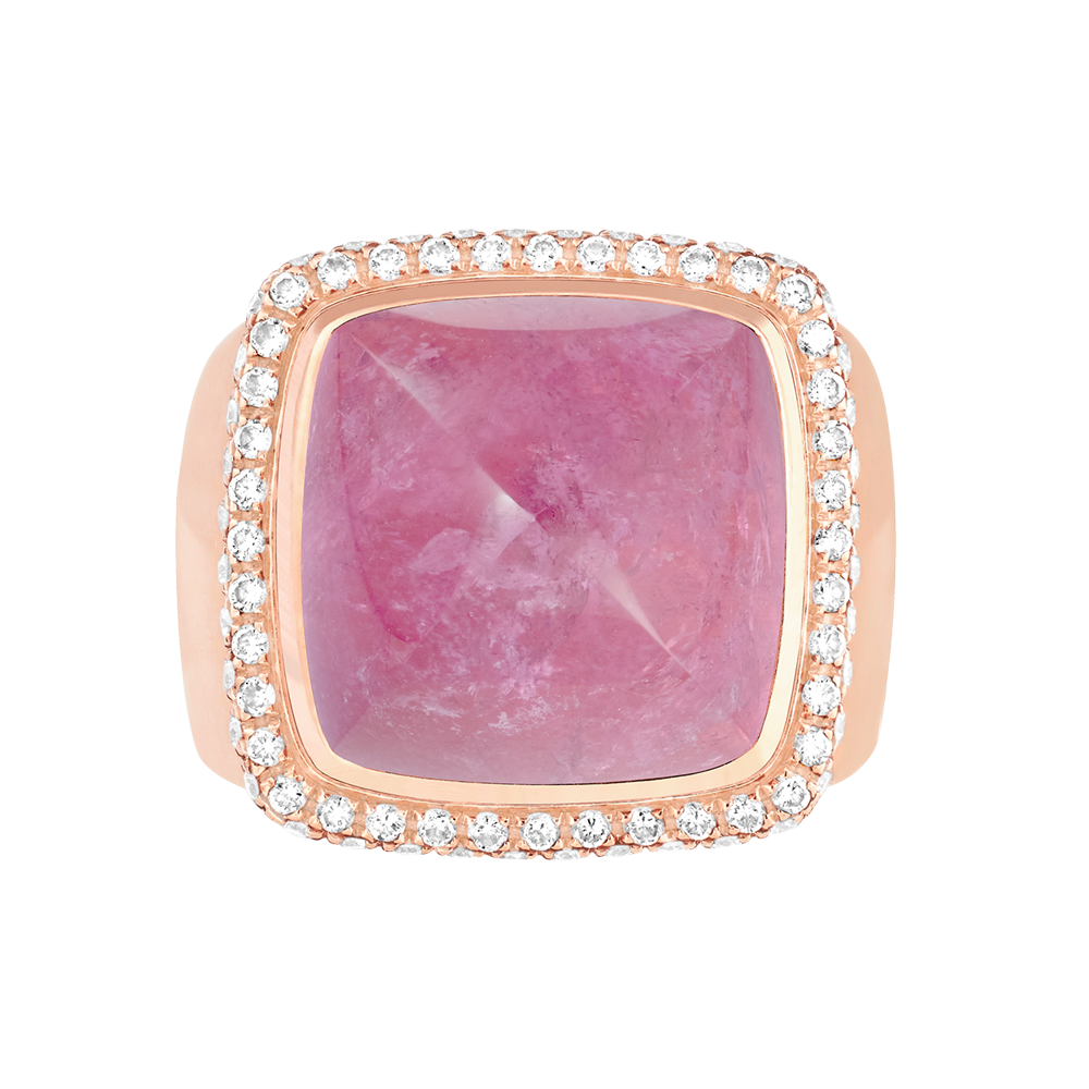 粉红碧玺 Pain de Sucre系列可替换宝石戒指