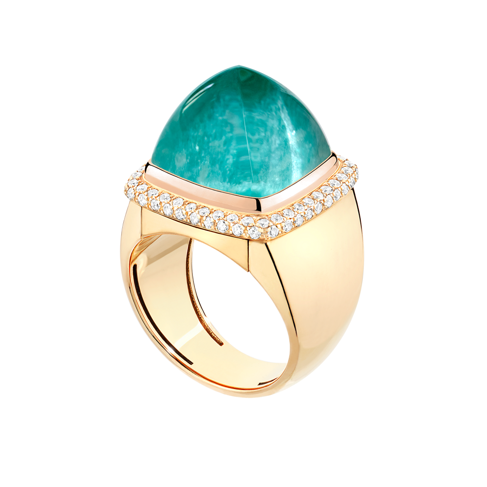 天河石 Pain de Sucre系列可替换宝石戒指