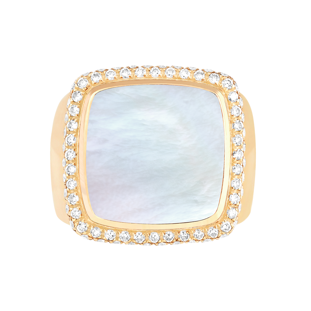 白色珍珠母贝 Pain de Sucre系列可替换宝石戒指