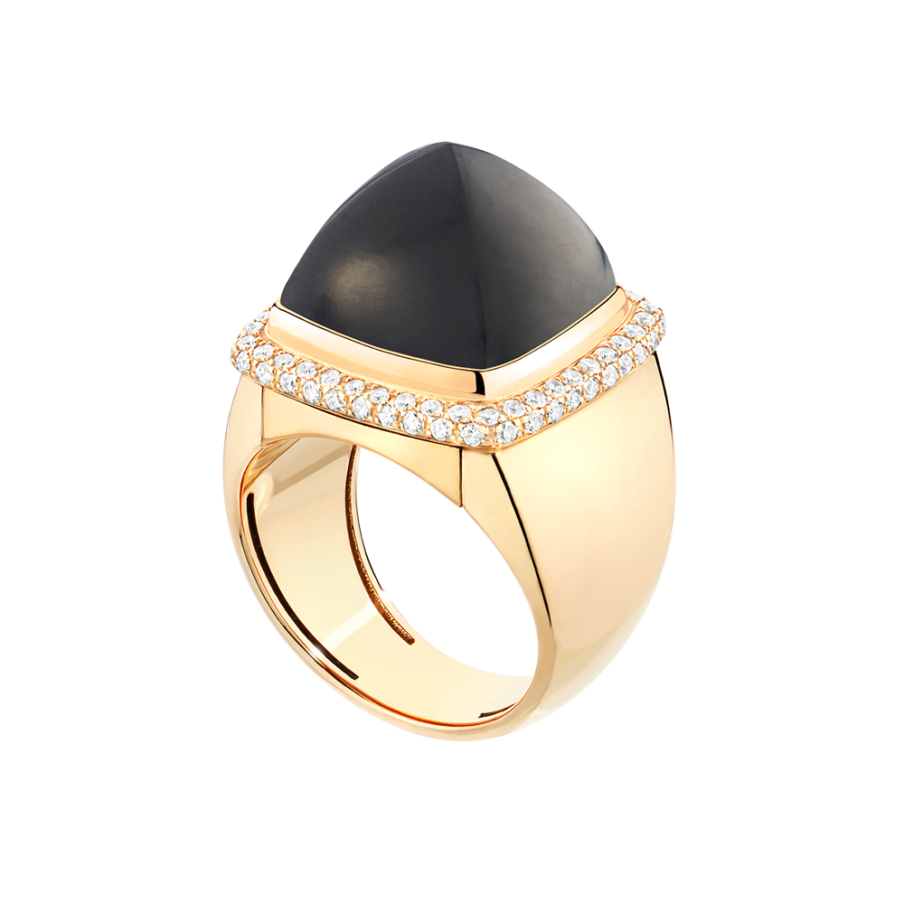 黑檀木 Pain de Sucre系列可替换宝石戒指