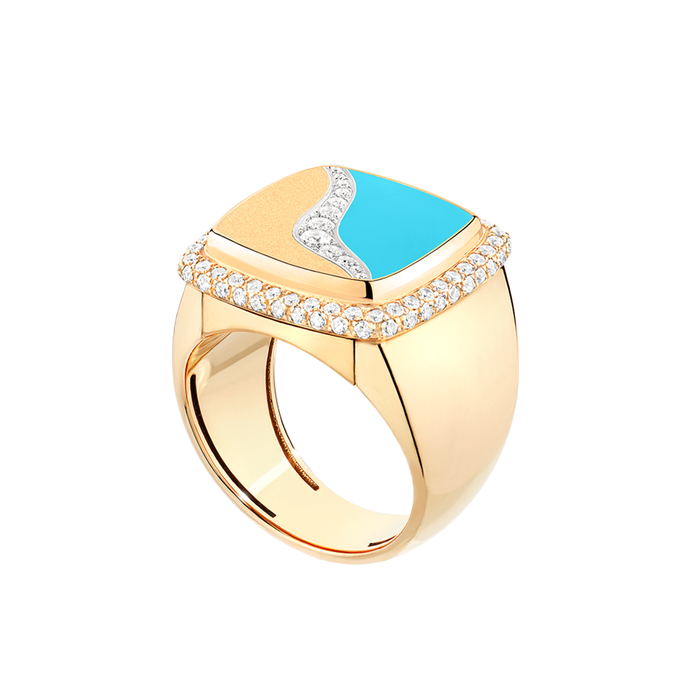 天河石 Pain de Sucre系列可替换宝石戒指