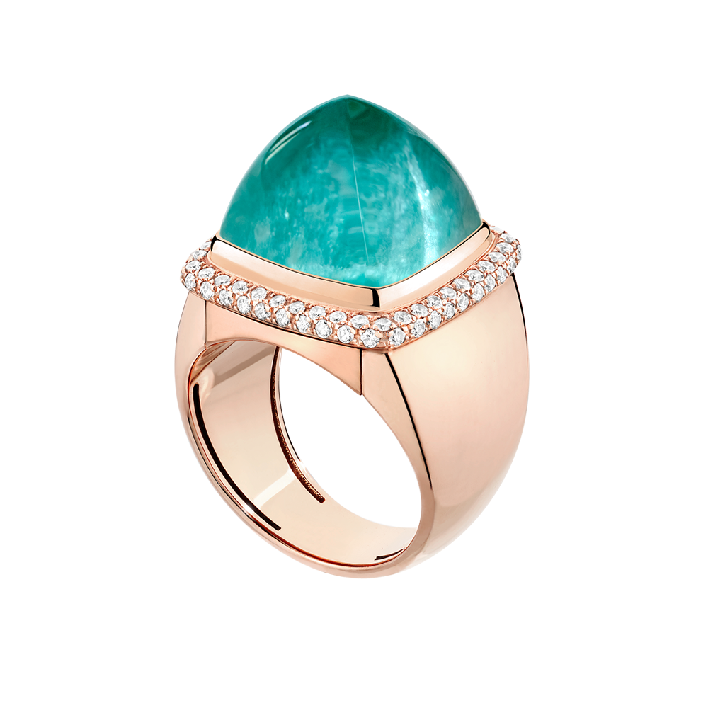 天河石 Pain de Sucre系列可替换宝石戒指