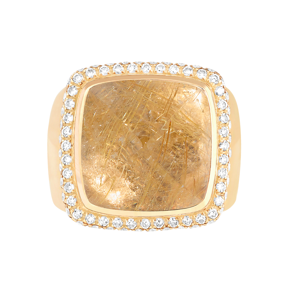 黄色红石发晶 Pain de Sucre系列可替换宝石戒指