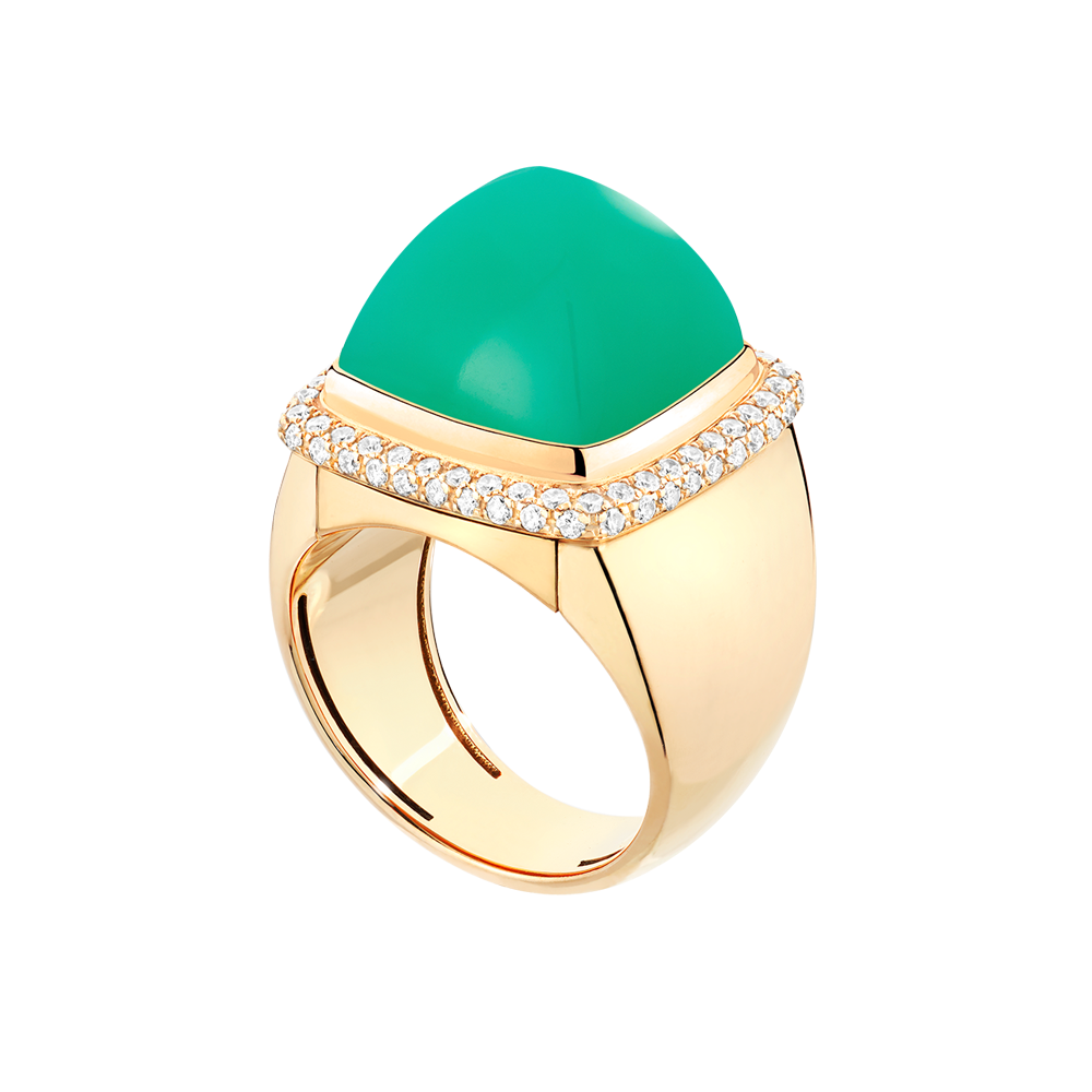 绿玉髓 Pain de Sucre系列可替换宝石戒指